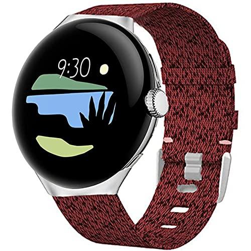 【並行輸入品】Miimall Google Pixel Watch用バンド、ソフトウーブンキャンバス交換用腕時計ストラップバンド、Google_1