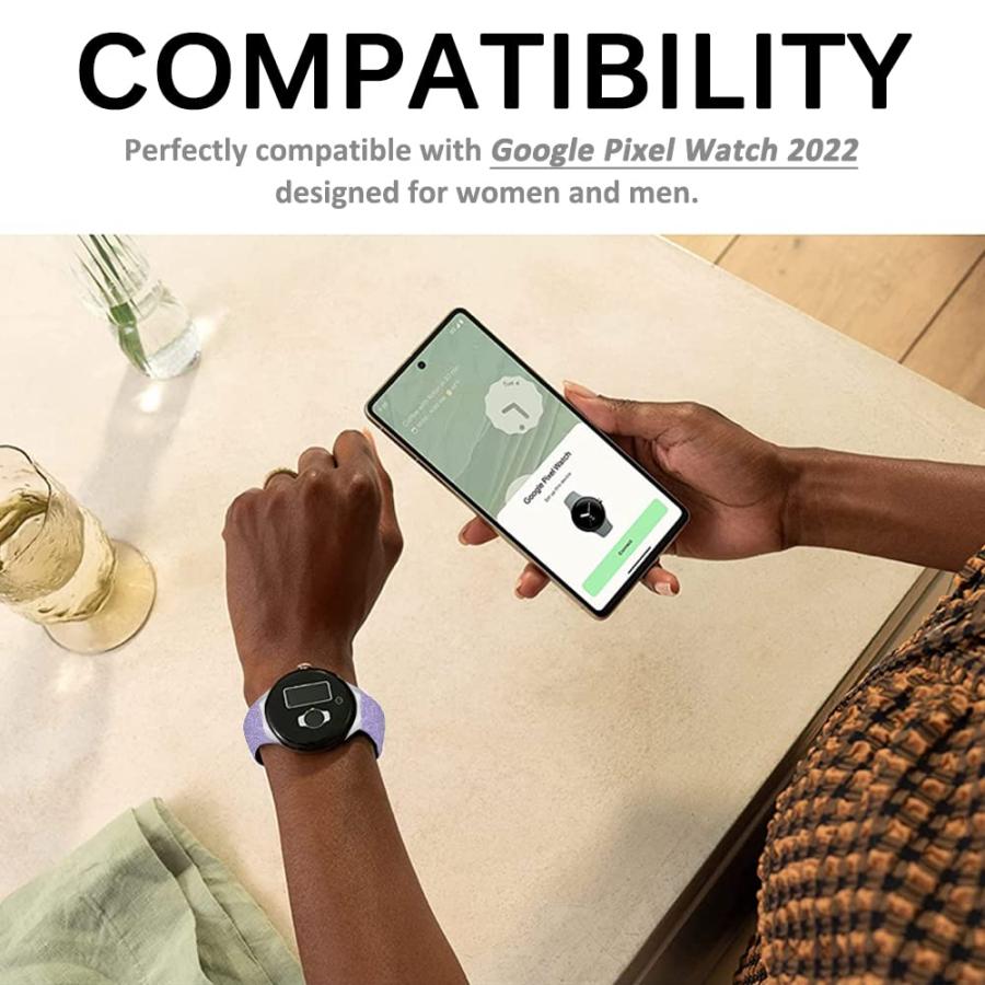 【並行輸入品】Miimall Google Pixel Watch用バンド、ソフトウーブンキャンバス交換用腕時計ストラップバンド、Google_3