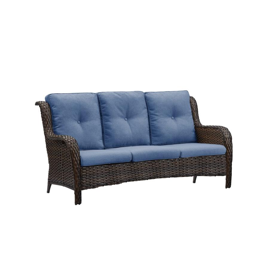 【並行輸入品】 HUMMUH 3 Seat Outdoor Wicker Sofa PE Rattan Patio Couch with Thi_3