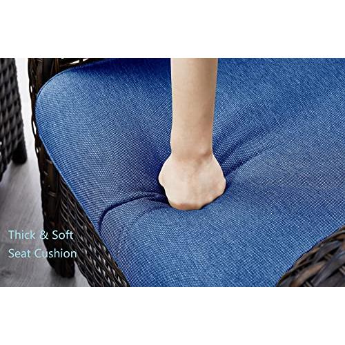 【並行輸入品】 HUMMUH 3 Seat Outdoor Wicker Sofa PE Rattan Patio Couch with Thi_7