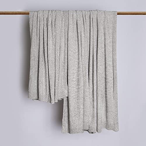 【並行輸入品】Best Home Fashion スーパーソフト 高級光沢シェニール織スローブランケット 暖かく快適 ニット装飾ブランケット ソ_7