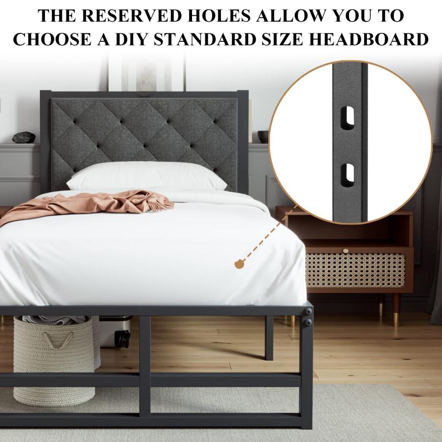 【並行輸入品】 SHA CERLIN 14 Inch Heavy Duty Twin Size Metal Platform Bed Frame_6
