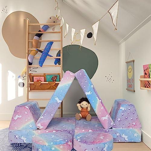 【並行輸入品】MeMoreCool (ミーモアクール) キッズカウチ キッズ セクションソファ ナゲットカウチ 子供用 暗闇で光る 6ピース 折_4