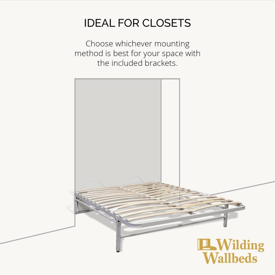 【並行輸入品】Wilding Wallbeds デラックスマーフィーベッドフレーム(クイーン) 縦型ウォールベッド パウダーコートスチールフレーの画像
