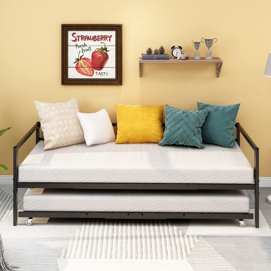 【並行輸入品】 HOMERECOMMEND Metal Twin Size Daybed with Trundle Heavy Duty Met_6