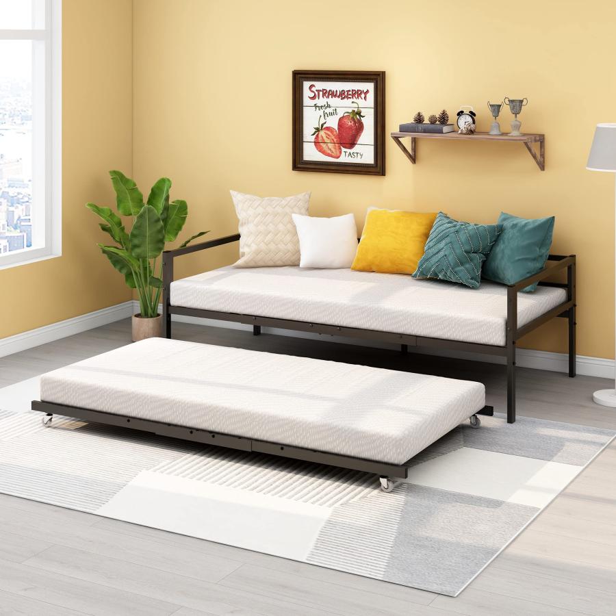 【並行輸入品】 HOMERECOMMEND Metal Twin Size Daybed with Trundle Heavy Duty Met_9