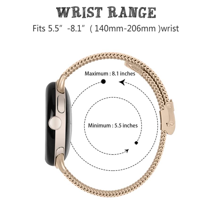 【並行輸入品】FitTurn Slim Metal Bands for Google Pixel Watch Band Women Men Gi_9