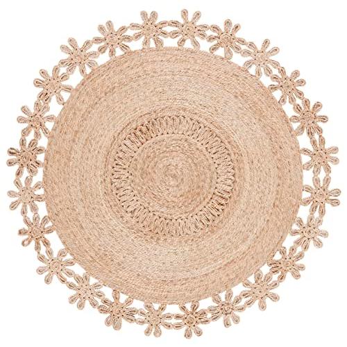 【並行輸入品】 SAFAVIEH Natural Fiber Collection Area Rug 3' Round， Natural，_1