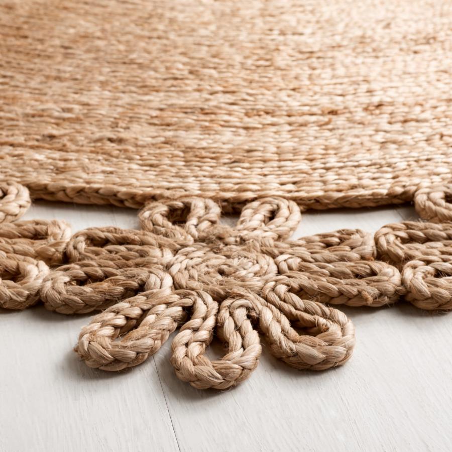 【並行輸入品】 SAFAVIEH Natural Fiber Collection Area Rug 3' Round， Natural，_3