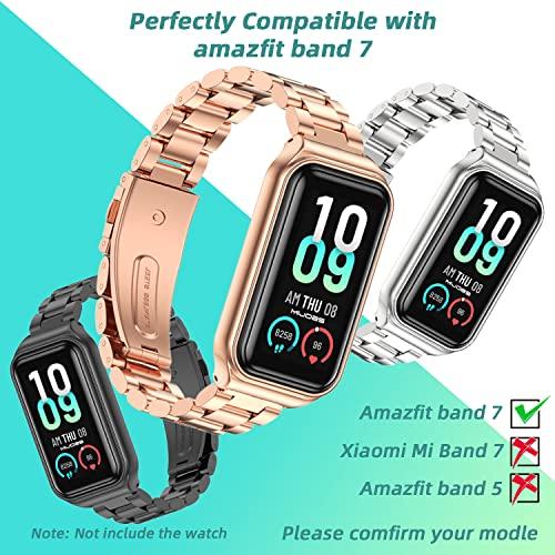 【並行輸入品】 MIJOBS Metal Replacement Strap for Amazfit Band 7 Wristband Watcの画像
