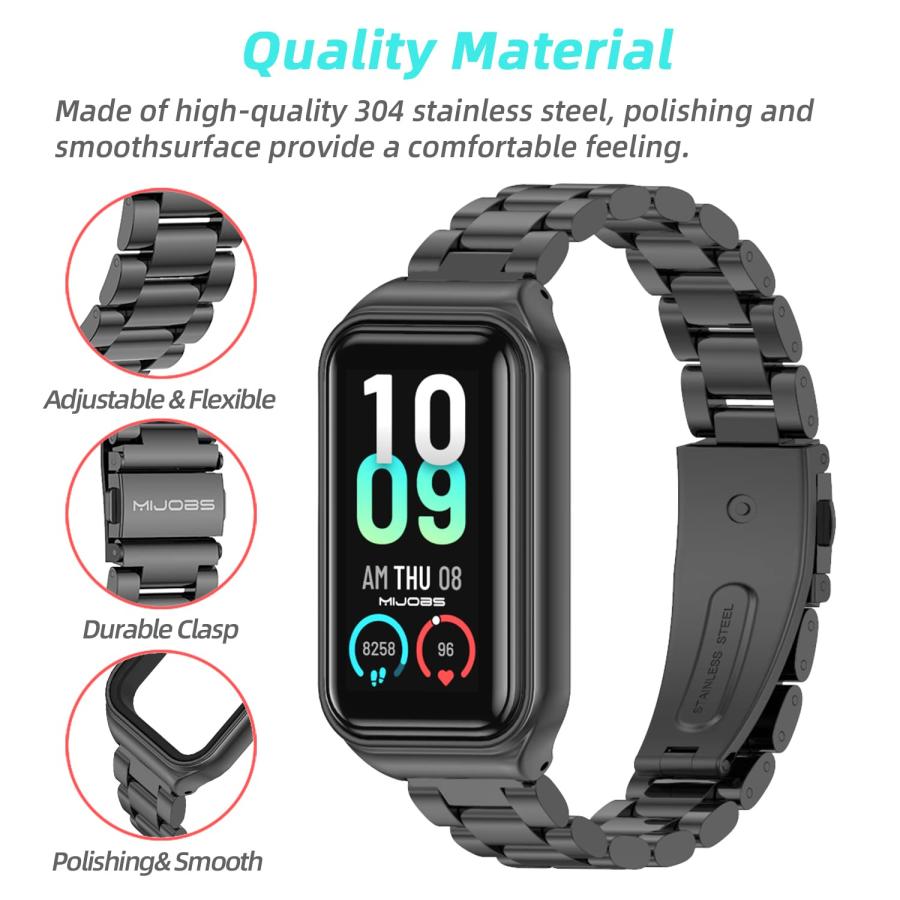 【並行輸入品】 MIJOBS Metal Replacement Strap for Amazfit Band 7 Wristband Watcの画像
