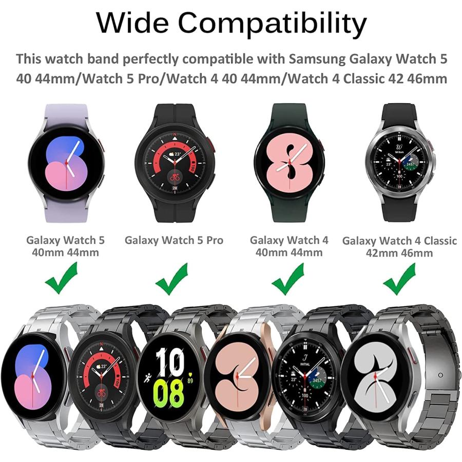 【並行輸入品】JUSUTEK 2023 チタン合金 腕時計バンド Samsung Galaxy Watch 4 Classic/4/5/5Pro