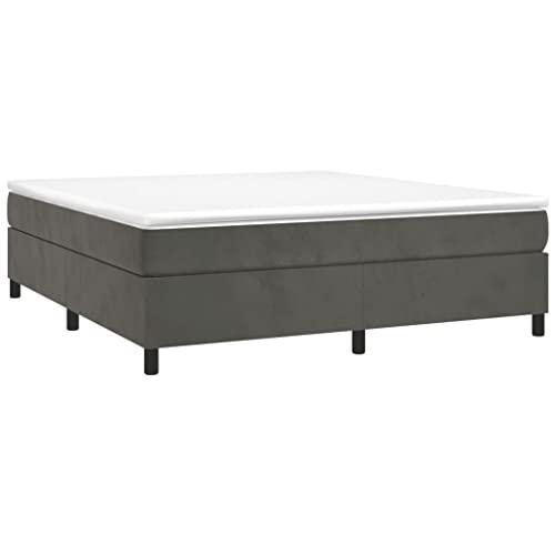 【並行輸入品】 vidaXL King Sized Velvet Box Spring Bed Frame Modern Style， Da_1