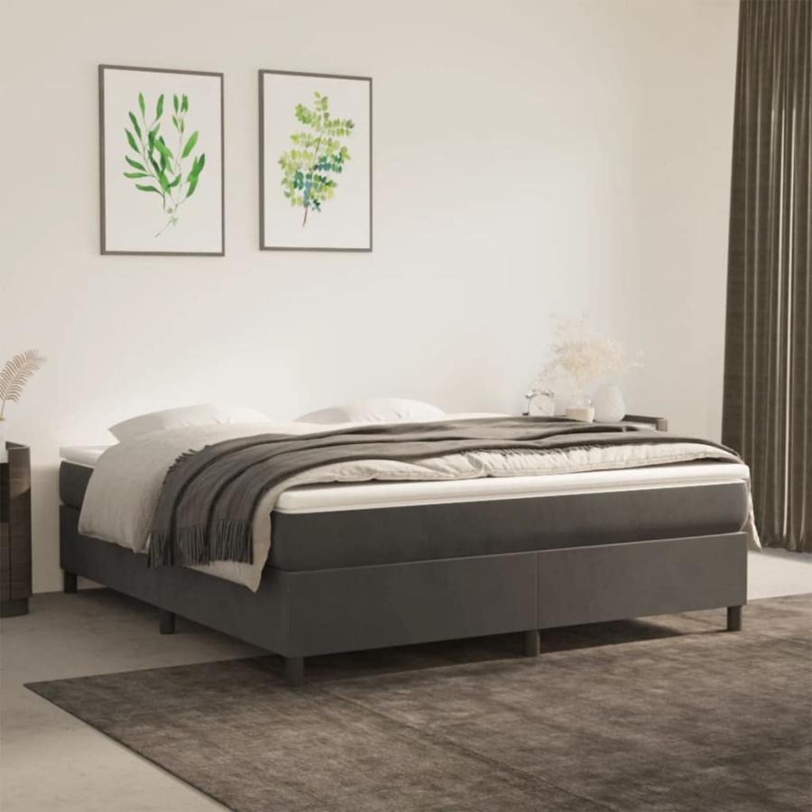 【並行輸入品】 vidaXL King Sized Velvet Box Spring Bed Frame Modern Style， Da_3