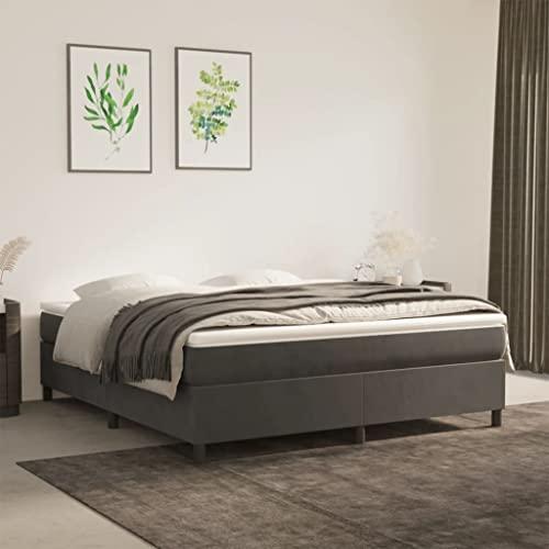 【並行輸入品】 vidaXL King Sized Velvet Box Spring Bed Frame Modern Style， Da_4
