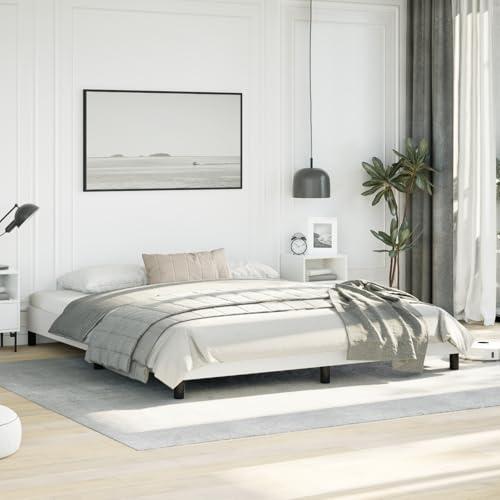【並行輸入品】 vidaXL California King Size Bed Frame with Plywood Slats， Platfo_1