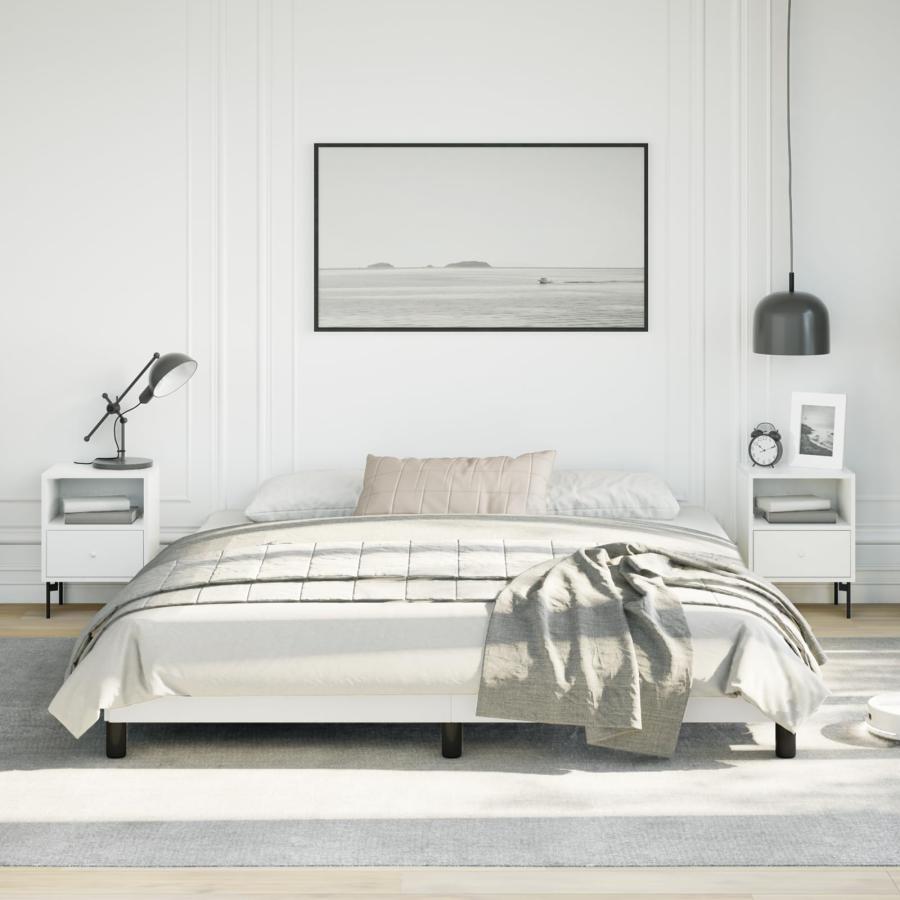 【並行輸入品】 vidaXL California King Size Bed Frame with Plywood Slats， Platfo_3