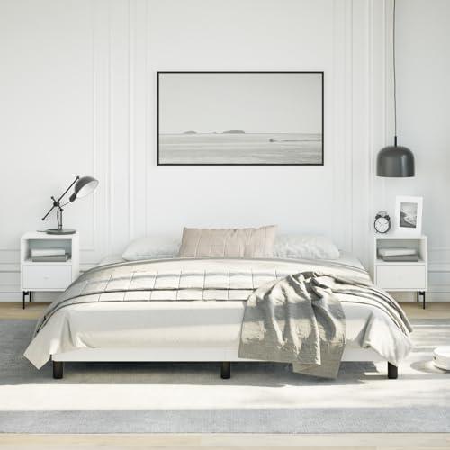 【並行輸入品】 vidaXL California King Size Bed Frame with Plywood Slats， Platfo_4