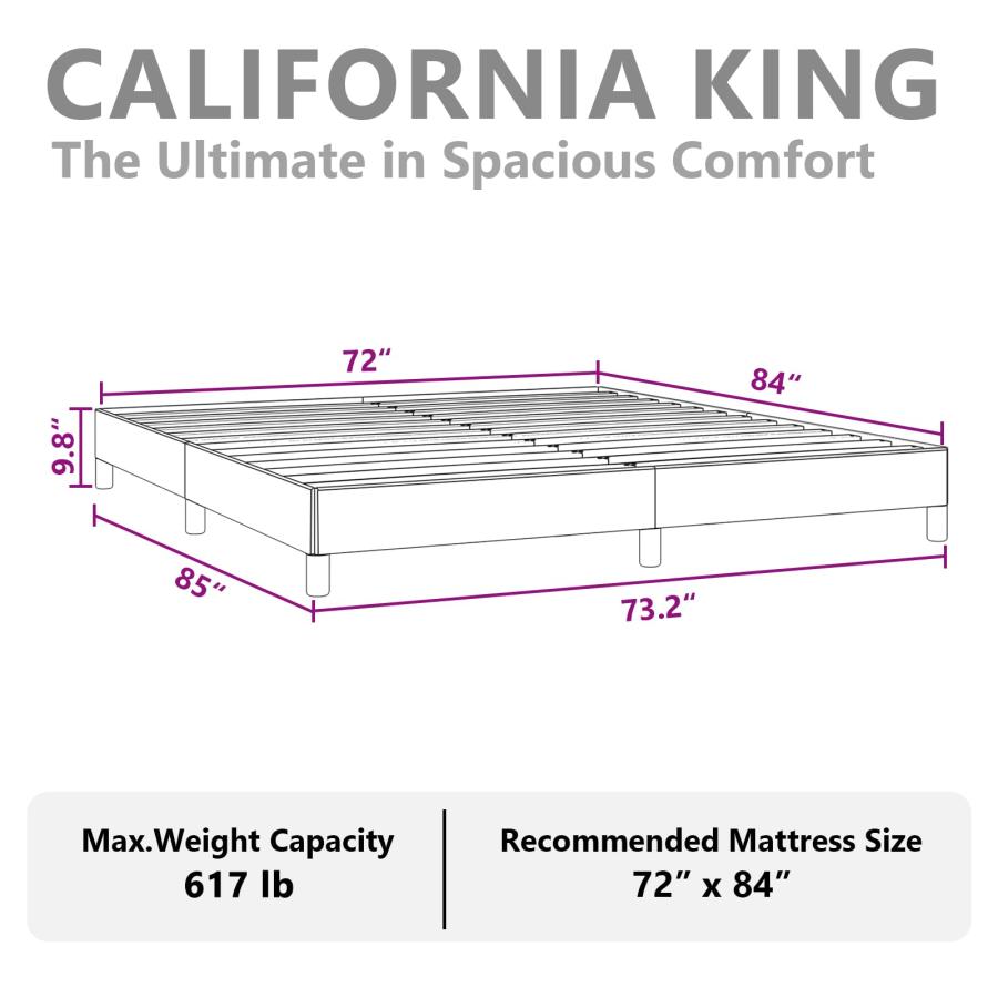 【並行輸入品】 vidaXL California King Size Bed Frame with Plywood Slats， Platfo_9