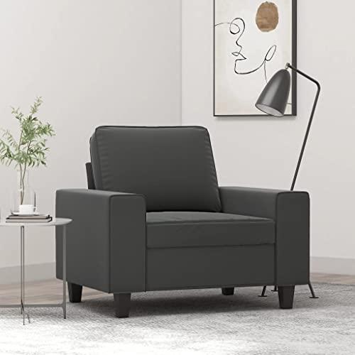 【並行輸入品】 vidaXL Dark Grey Sofa Chair with Comfortable Microfiber Upholste_4