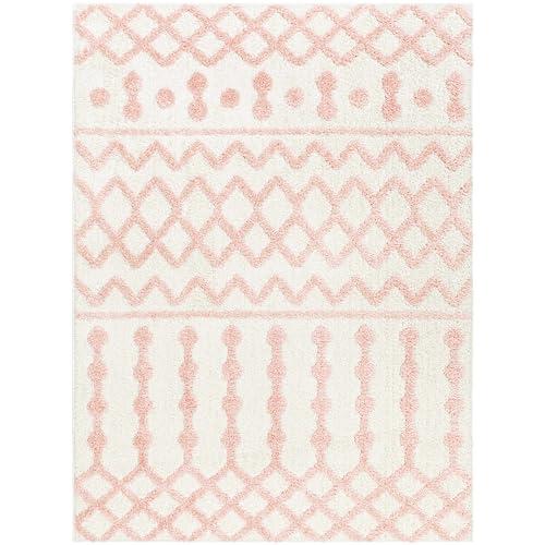 【並行輸入品】 Hauteloom Tilos Moroccan Farmhouse Small Shag Area Rug Door Mat_4
