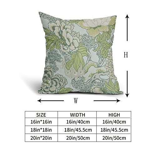 【並行輸入品】Sweetshow 春 グリーン フラワー シノワズリー 枕カバー 2パック 20x20インチ ライグリーン フローラル スローピ_7
