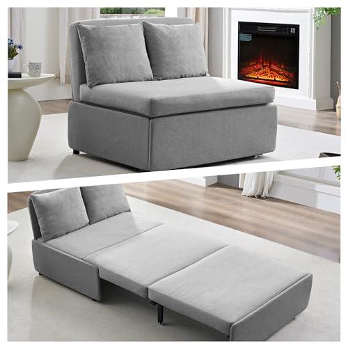 【並行輸入品】 Mjkone 43“ W Twin Size Sofa Bed， 2 in 1 Convertible Linen Lovese_1