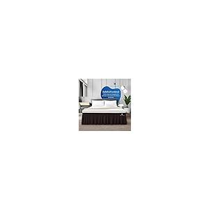 【並行輸入品】 Wrap Around Bed Skirt Chocolate Full Size 18 Inch Tailored Drop，