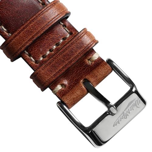 【並行輸入品】[WatchGecko] ウォッチゲコ ビンテージ・ハイリー イタリア製本革時計ベルト   レッドブラウン   20mm Watcの画像