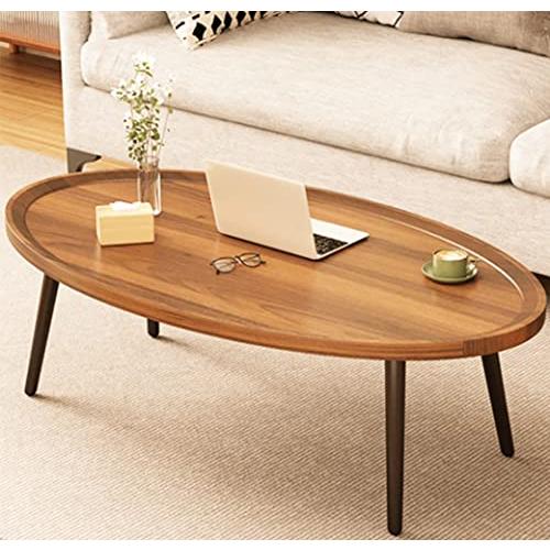 【並行輸入品】木製コーヒーテーブル 素朴なネスティングテーブル 楕円形 ウォールナットコーヒーテーブル モダンなソファテーブル エンドテーブル_1