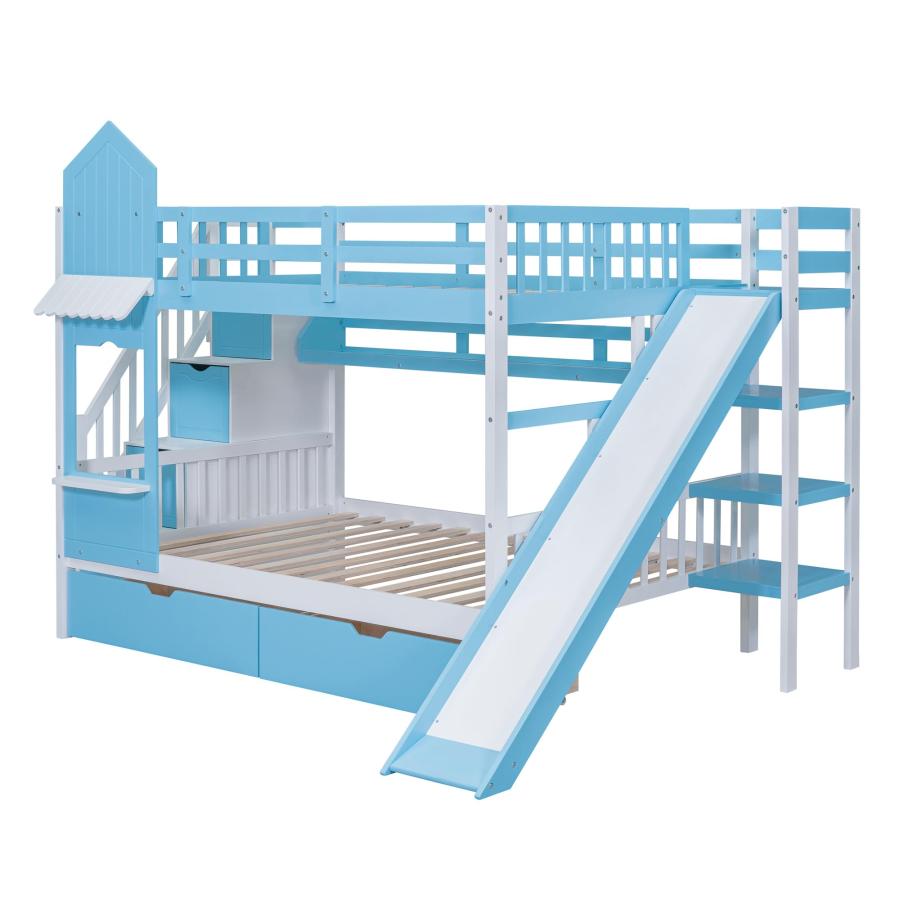 【並行輸入品】 Harper \u0026 Bright Designs Full Over Full Bunk Bed with Stairs andの画像