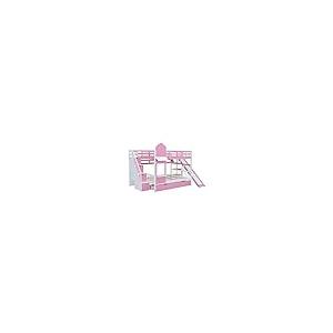 【並行輸入品】 Bellemave Full Over Castle Bunk Bed with Slide and Storage Stairの画像