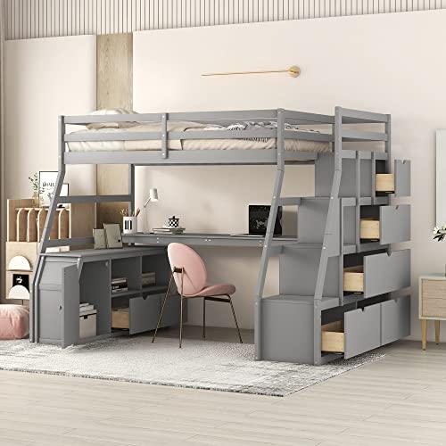 【並行輸入品】 Harper \u0026 Bright Designs Twin Size Loft Bed, Wood Loft Bed Frameの画像