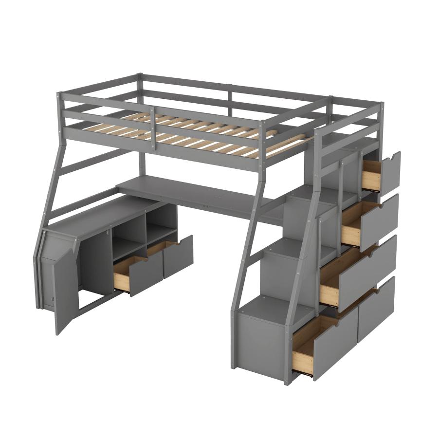 【並行輸入品】 Harper \u0026 Bright Designs Twin Size Loft Bed, Wood Loft Bed Frameの画像