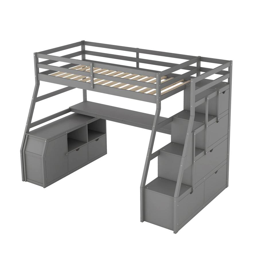 【並行輸入品】 Harper \u0026 Bright Designs Twin Size Loft Bed, Wood Loft Bed Frameの画像