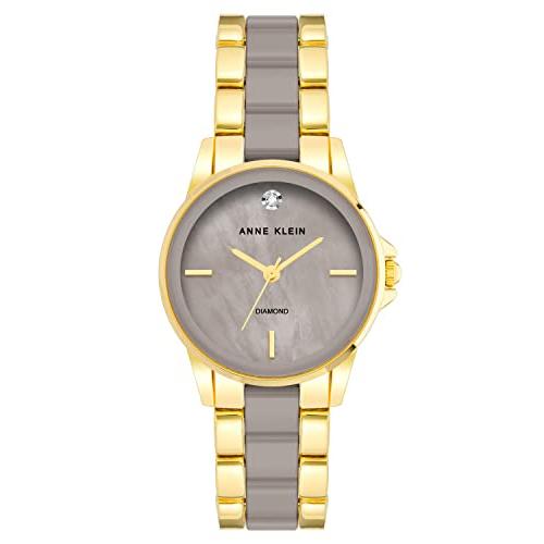 【並行輸入品】Anne Klein レディース 本物のダイヤモンドダイヤル セラミックブレスレットウォッチ AK/4118 トープ/ゴールド，_1