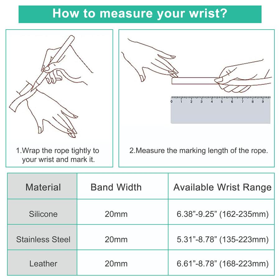【並行輸入品】 KALINCO 2 Pack Smart Watch Bands 20mm Adjustable Replacement Ban_9