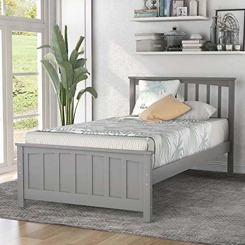 【並行輸入品】 CITYLIGHT Twin Bed Frames for Kids，Wood Twin Size Platform Bed F_1