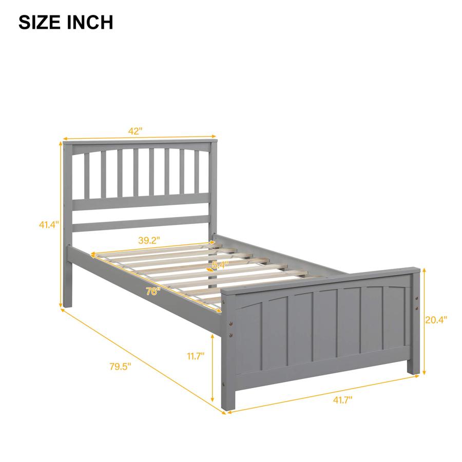 【並行輸入品】 CITYLIGHT Twin Bed Frames for Kids，Wood Twin Size Platform Bed F_6