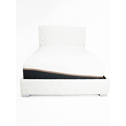 【並行輸入品】 Upholstered Bed Frame with Storage, Faux Leather Platform Bed Frの画像