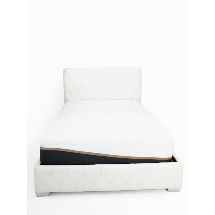 【並行輸入品】 Upholstered Bed Frame with Storage, Faux Leather Platform Bed Frの画像