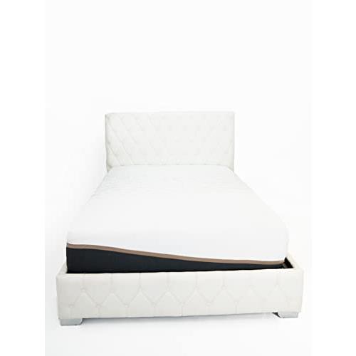 【並行輸入品】 Upholstered Bed Frame with Storage, Faux Leather Platform Bed Frの画像