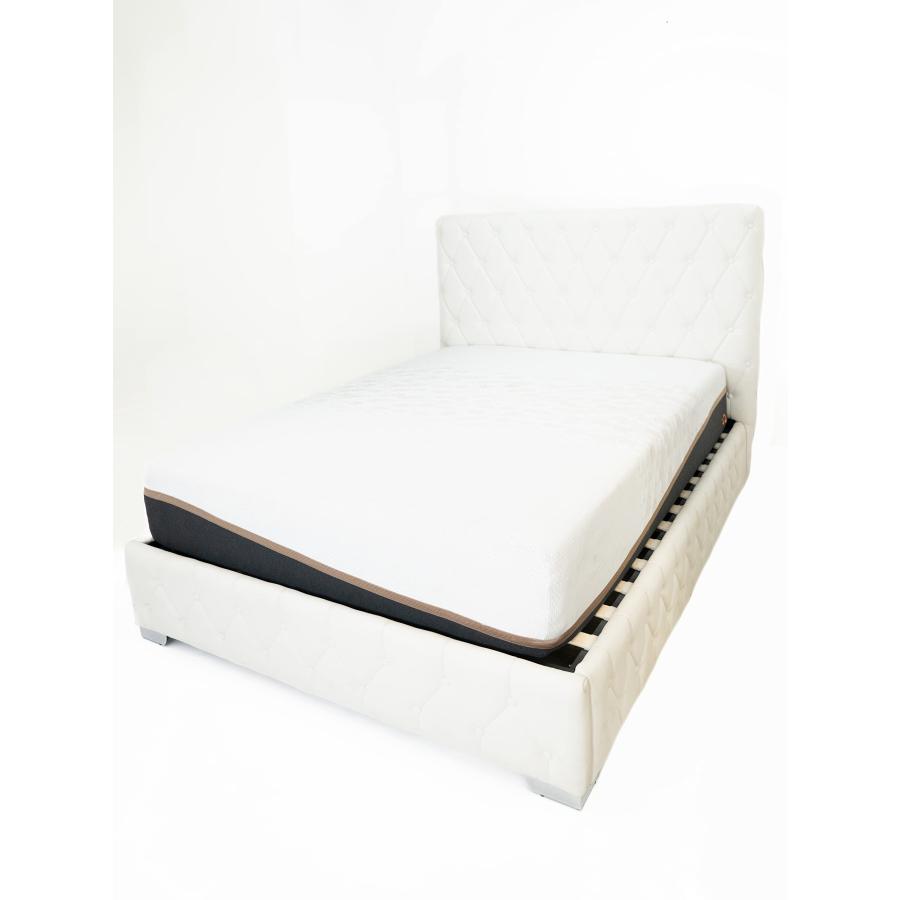 【並行輸入品】 Upholstered Bed Frame with Storage, Faux Leather Platform Bed Frの画像