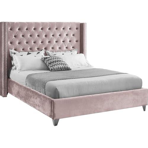 【並行輸入品】 HomeStock Velvet Upholstered Bed, Gothic Style Platform Bed Framの画像