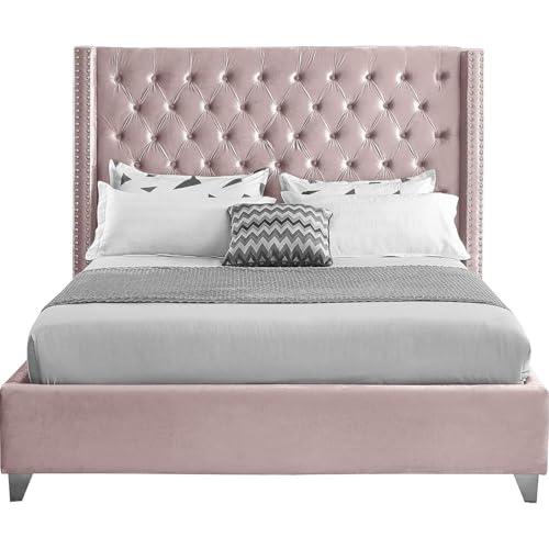 【並行輸入品】 HomeStock Velvet Upholstered Bed, Gothic Style Platform Bed Framの画像