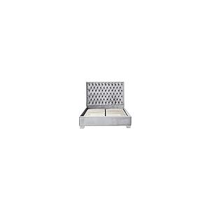【並行輸入品】 Maykoosh Velvet Upholstered Bed with Chrome Frame   Modern Glamの画像