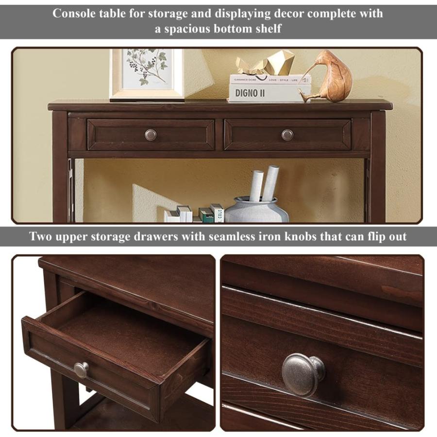 【並行輸入品】 36 Inch Country Farmhouse Console Table with 4 Drawers and 1 Sto_6