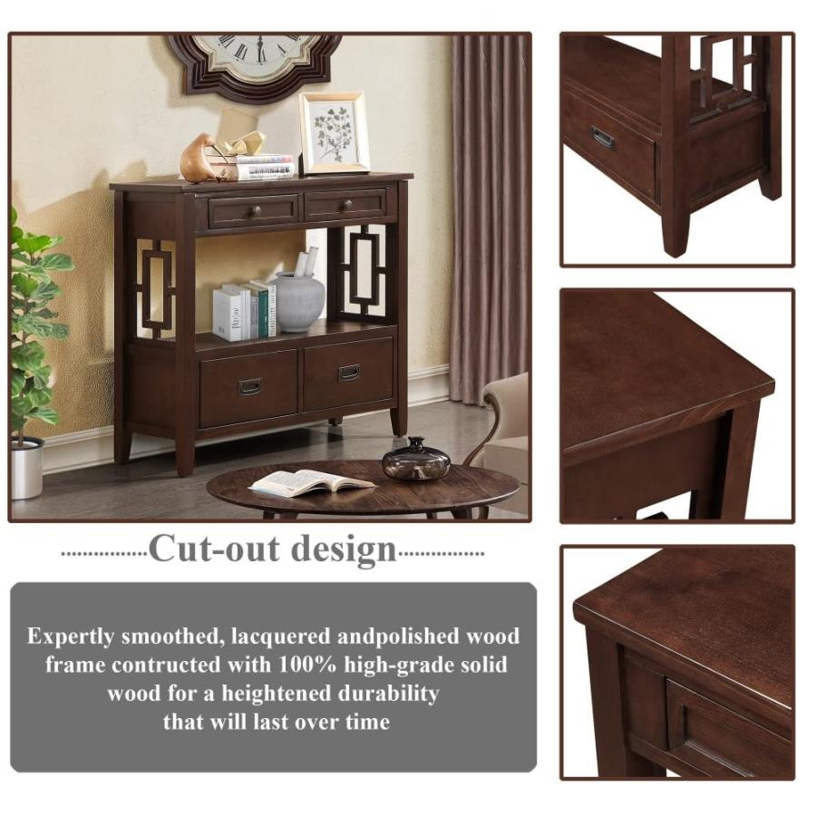 【並行輸入品】 36 Inch Country Farmhouse Console Table with 4 Drawers and 1 Sto_9