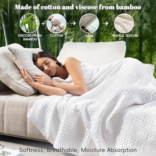 【並行輸入品】 PHF Cooling Waffle Blanket Twin Size， Lightweight 60% Rayon Deri_3