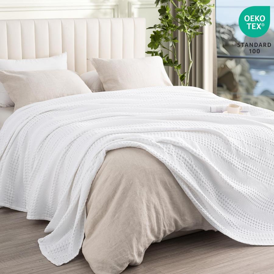 【並行輸入品】 PHF Cooling Waffle Blanket Twin Size， Lightweight 60% Rayon Deri_8